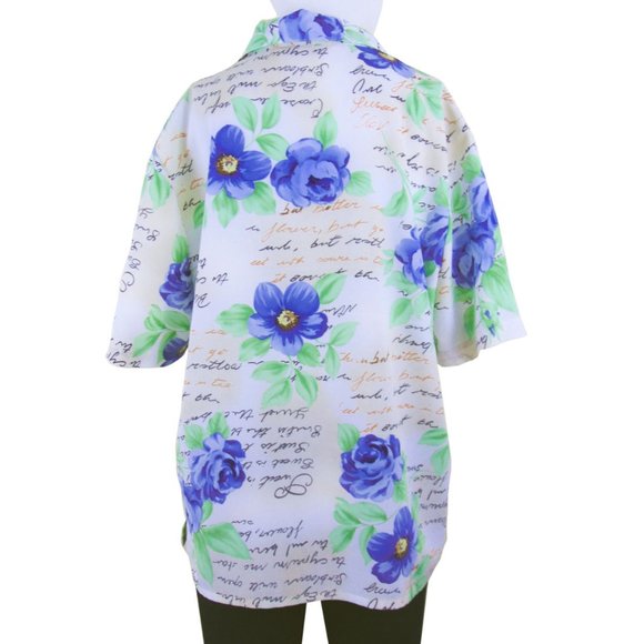 NEW Tanjay Petites Handwritten Button-Up Blouse - Size 12 - Picture 2 of 3